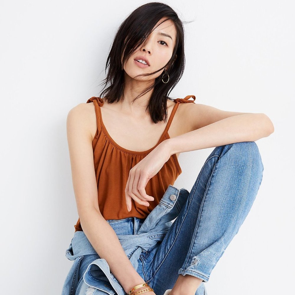 NWT Madewell Gathered-Neck Tank Top